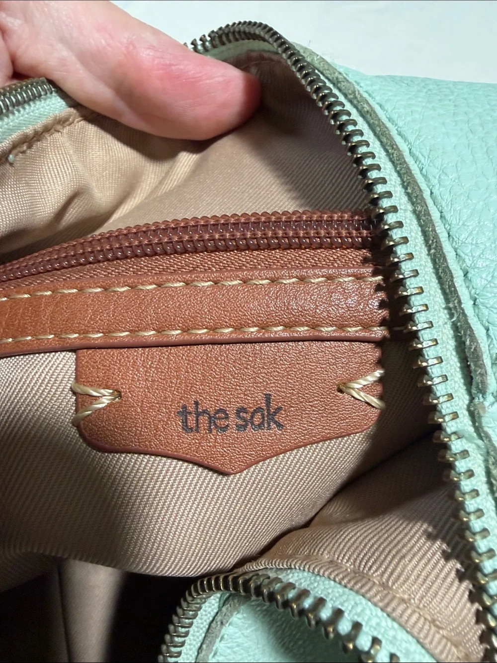 The Sak Sequoia Hobo Mint Green Pebbled Leather Shoulder Bag  Purse